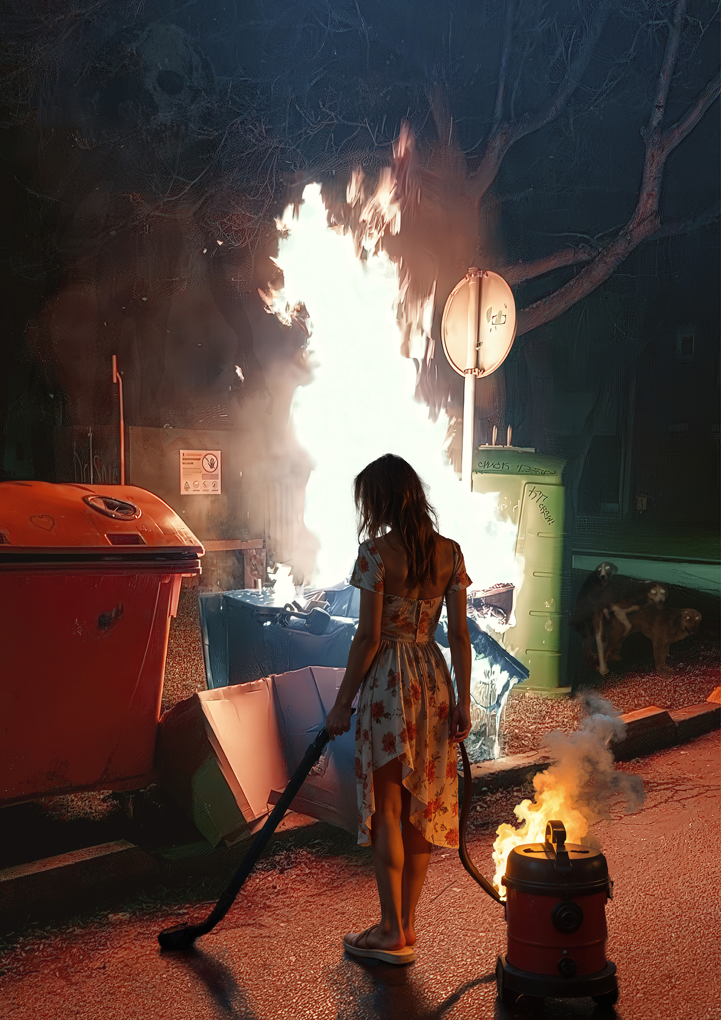 Cleaning Up After Civilization (The World Needs Vacuuming), digital collage, 2025.